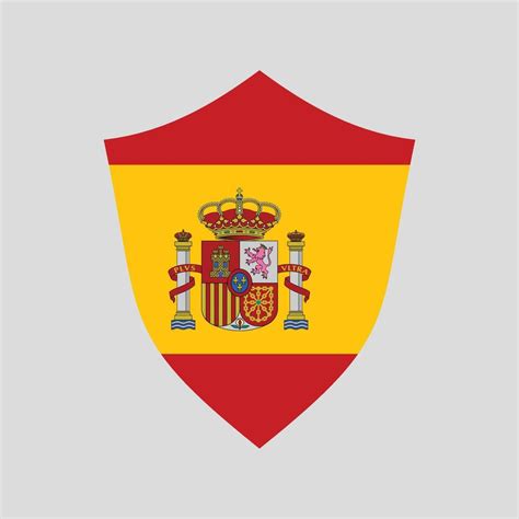 Spain Flag In Shield Shape Frame Vector Art At Vecteezy