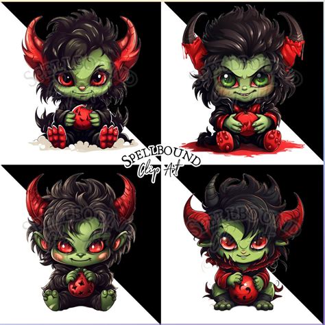 Cute Baby Krampus Digital Clipart, Commercial Use, Instant Download ...