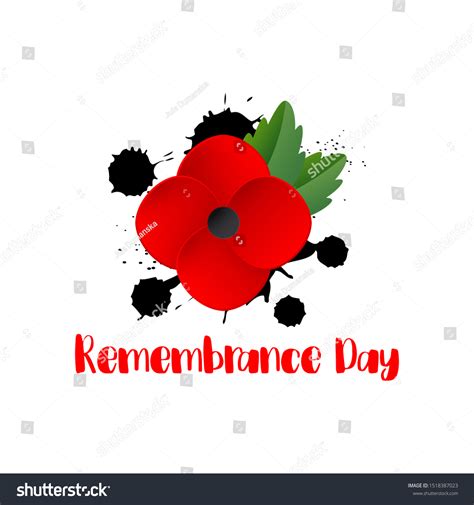 Remembrance Day Memorial Poster Red Poppy Stock Vector (Royalty Free ...