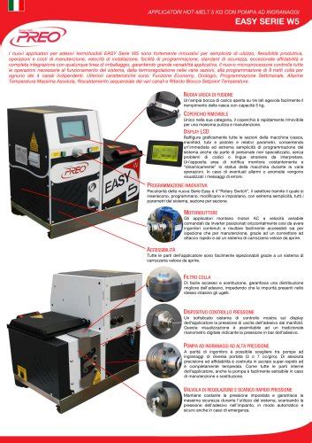 PISTOLE PER ADESIVI HOT MELT SERIE SPRAY SPYRO PREO Catalogo PDF Documentazione Tecnica