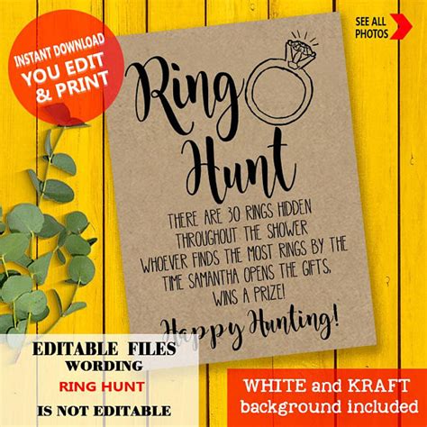 Ring Hunt Game Look For Rings Bridal Shower Wedding Shower Activity