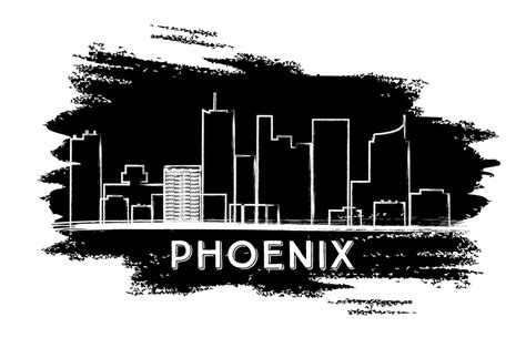 Phoenix Skyline Silhouette Hand Drawn Sketch Vector Art At