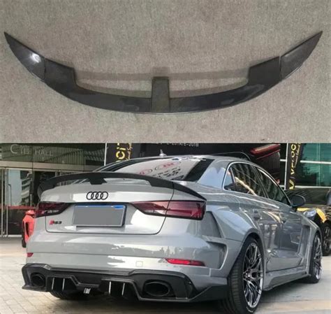 Carbon Fiber Rear Wing Trunk Lip Tail Spoiler For Audi A3 S3 Sline Rs3 2014 2015 2016 2017 2018