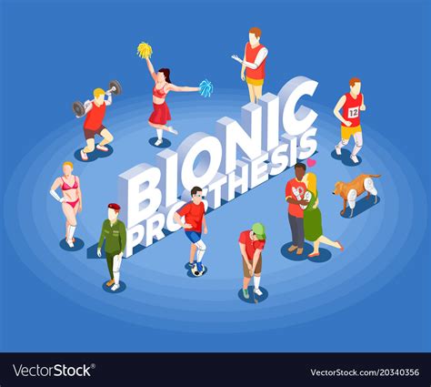 Bionic Prosthesis Isometric Royalty Free Vector Image