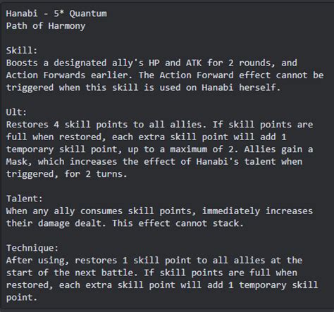 Character Details: Hanabi, 5*, Quantum, Path of Harmony via Mero : r ...
