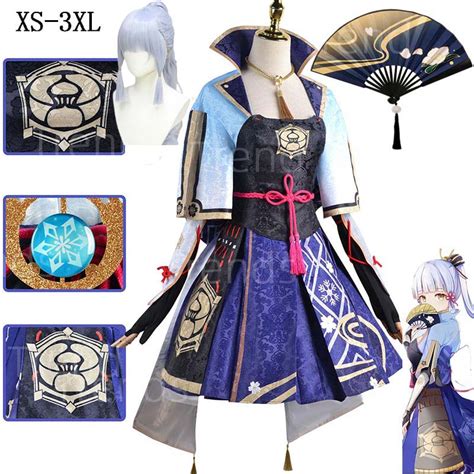 Game Genshin Impact Kamisato Ayaka Cosplay Costume Ayaka Outfit Fan