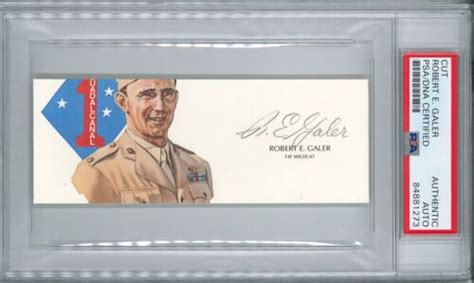 Robert Galer Signed Cut Signature Psa Dna D Wwii Ace V Ebay