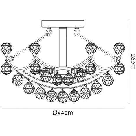 Inspired Diyas Cesto Plafonnier Affleurant Ampoules Chrome