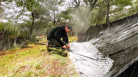 Camping In Heavy Hail Rainstorm And Thunder Solo Camping In Heavy