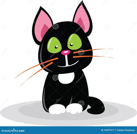 Black Cartoon Cat Stock Vector Illustration Of October 16957977