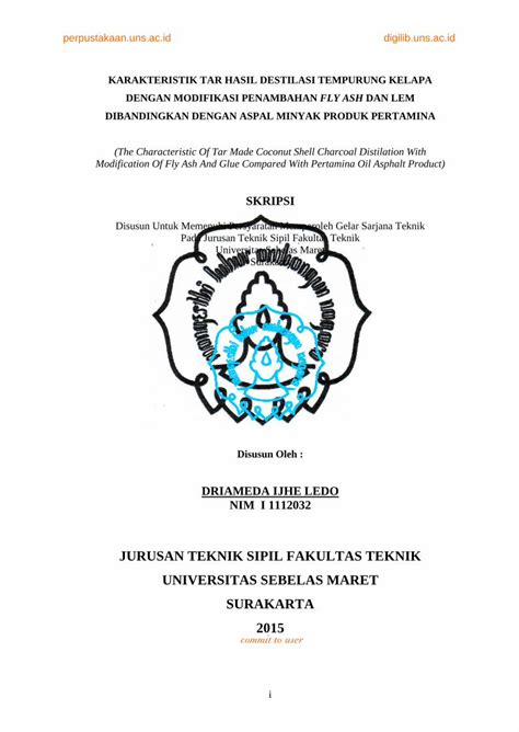 Pdf Jurusan Teknik Sipil Fakultas Teknik Eprints Uns Ac Id