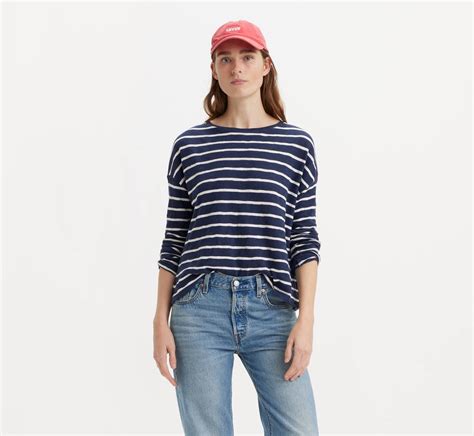 Striped Margot Long Sleeve T Shirt Blue Levis® Us