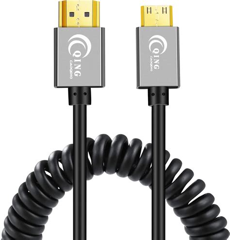 Câble Mini HDMI spiralé QING CAOQING Haute Vitesse Câble Spirale Mini