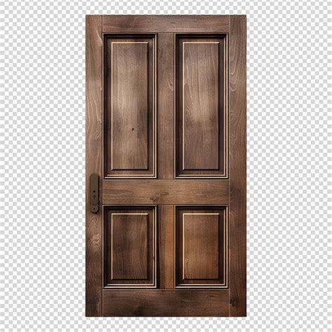 Premium PSD Wooden Door Isolated On Transparent Background Generative Ai