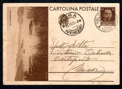 STORIA POSTALE REGNO 1935 Intero Turistica 30c Da Valdagno A Mira DX