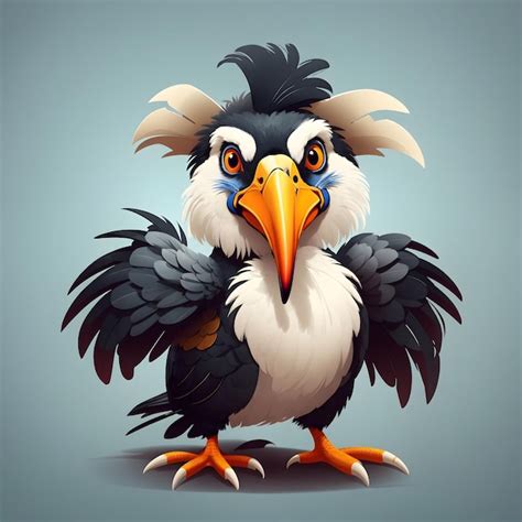 Premium AI Image Hornbill Bird Illustration AI Generative