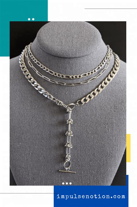 Choker And Standard Length Combo Necklace Two Shorter Chains Form The Choker While A Longer