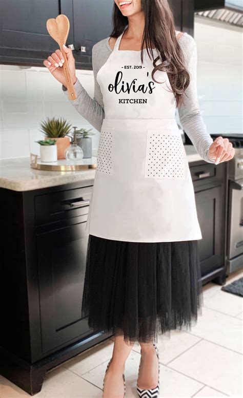 Personalized Apron For Womens Aprons Personalized Custom Etsy