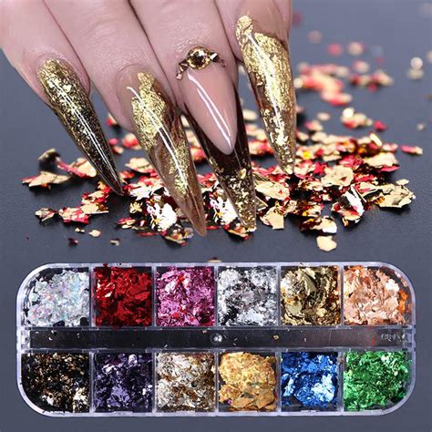 Nagel Pailletten Aluminium unregelmäßige Flakes Nail Art Dekoration