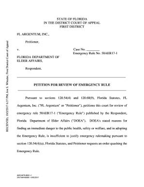 Fillable Online Edca Dca St Dca Petition For Review Of Emergency Rule