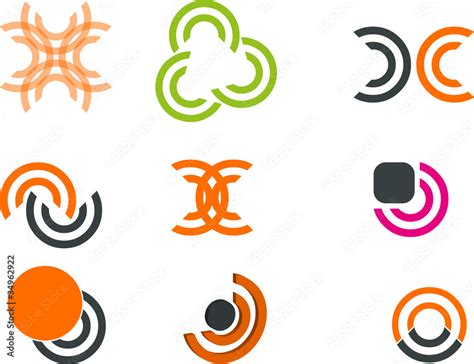 Logos Zeichen Symbole Buttons Stock Vektorgrafik Adobe Stock