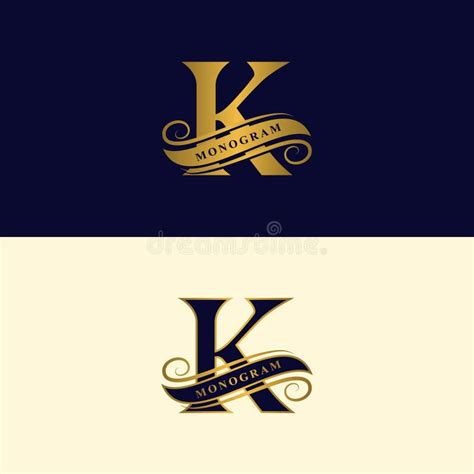 Gold Letter K Calligraphic Beautiful Logo With Tape For Labels