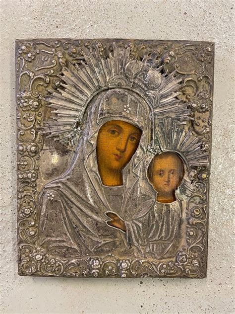 Ikone Madonna Mit Kind Kazanskaya 1 Holz Silber Catawiki