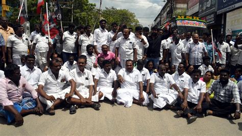 AIADMK Cadre Stage Road Roko Court Arrest The Hindu