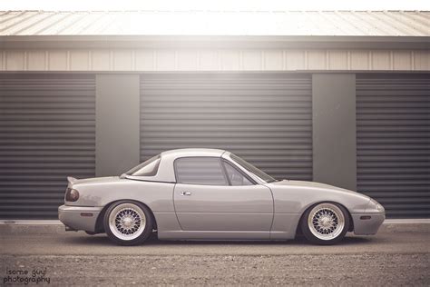 Grey Mazda Miata Na On Polished Bbs Rs