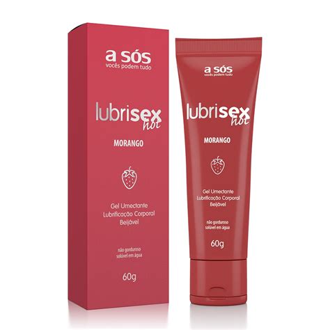 Gel Lubrificante Beijável Aquecimento Lubrisex Morango Hot 60g