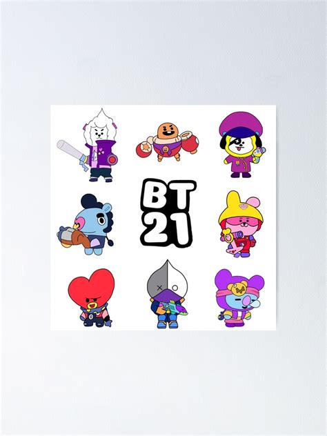 "BT21 Characters Pattern Style 02" Poster for Sale by Color-Toonix ...