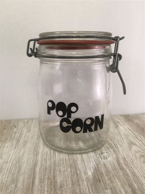 Retro Glass Popcorn Kernel Jar By Vintagefrombutterfly