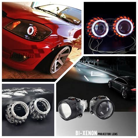 Cob Led Anjo Olhos Diabo Bi Xenon Lente Projetor Carro Headlights