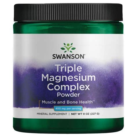 Swanson Premium Triple Magnesium Complex Powder 400 Mg 8 Oz Pwdr Swanson