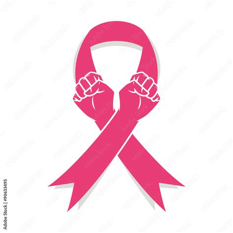 Pink ribbon, fight against cancer Stock Vector | Adobe Stock