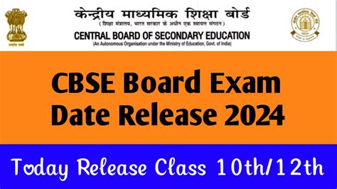 Cbse Board Exam 2024 Time Table Release Today Results Fast Update