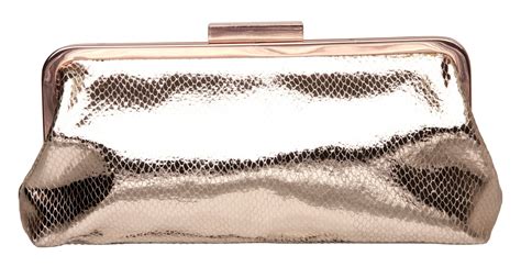 Dune B Lanette Rose Gold Snake Clutch Bag in Metallic | Lyst