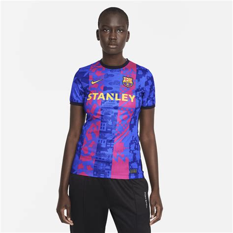 Nike FC Barcelona 2021/22 Stadium Third Women's Dri-FIT Soccer Jersey in Blue - ShopStyle ...