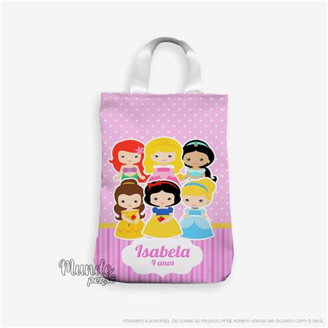 Sacola Alça 18cm x 25cm Princesas Disney Cute Elo7