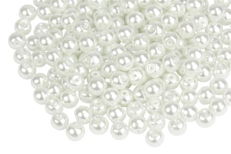 Perles blanches nacrées Qualité supérieure Perles Plastique 10 Doigts