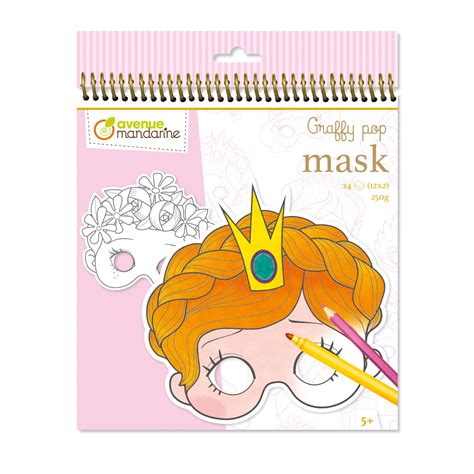 Carnet De Masques Colorier Avenue Mandarine Graffy Pop Fille