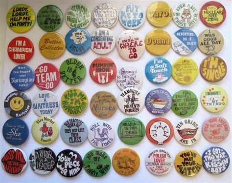 Vintage Pinback Buttons Misc Novelty Pins You Choose Genuine Vintage