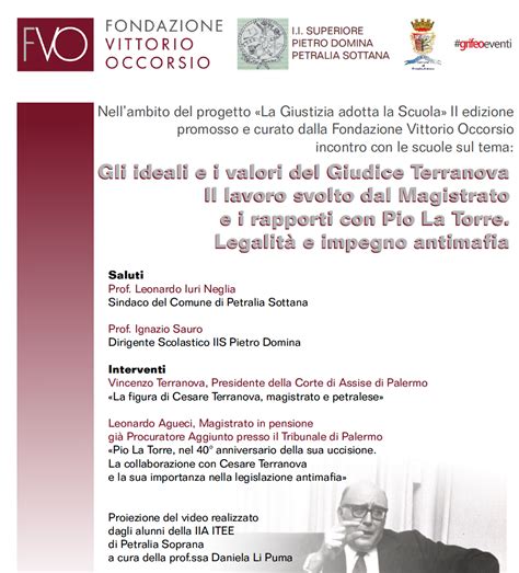 Fondazione Occorsio Aprile Ore Vincenzo Terranova E