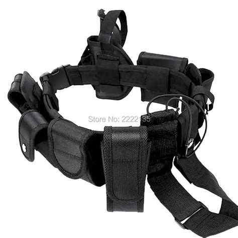 Tactical Multifunctional Police duty belt Security Belts with Holster Magazine Pouch Set outdoor ...