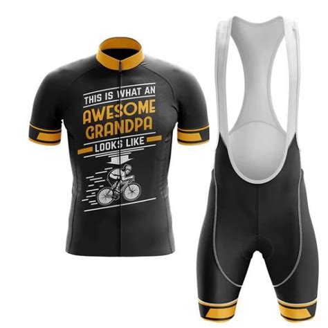 Awesome Grandpa Maillot De Cyclisme Homme Pro Manches Courte Respirant