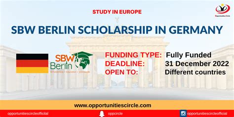 Sbw Berlin Scholarship In Germany Fully Funded Opportunities