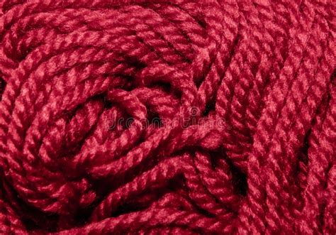 Closeup of Red Knitting Yarn Stock Image - Image of pattern, cotton ...