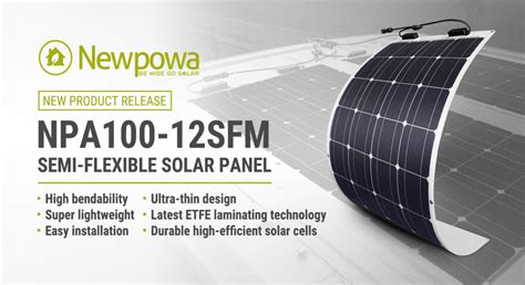 W Lightweight Semi Flexible Solar Panel Newpowa