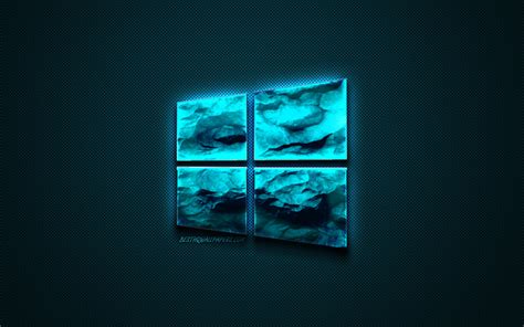 Download wallpapers Windows 10 blue logo, creative blue art, Windows 10 emblem, dark blue ...