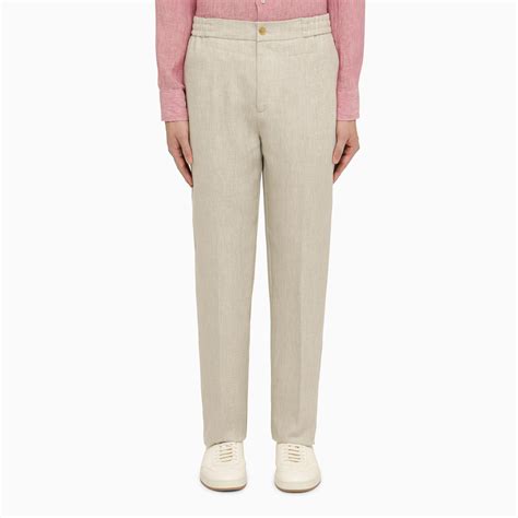 ETRO Regular White Linen Trousers TheDoubleF